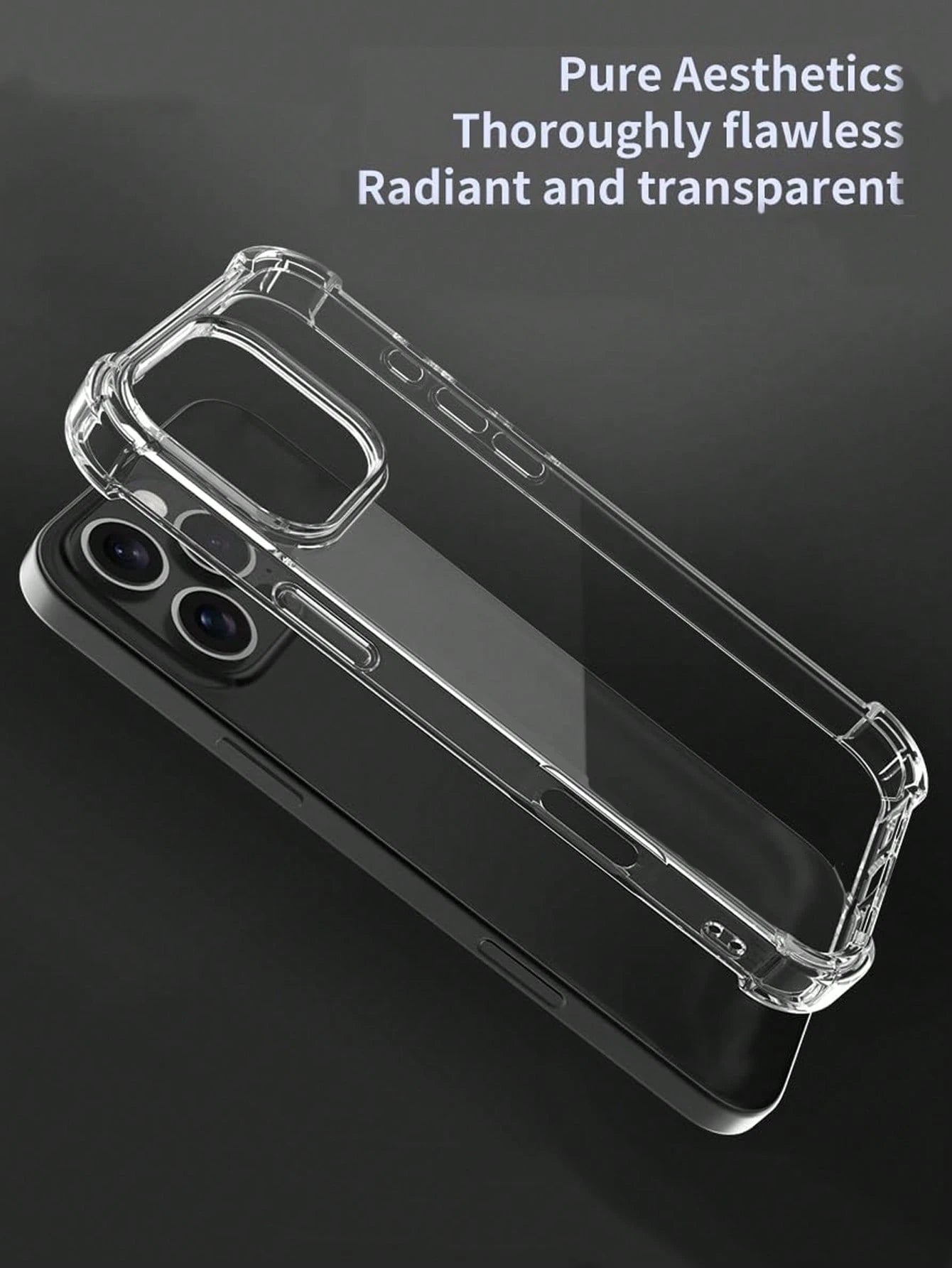 3PCS Value Pack, Minimalist Transparent Large Hole Phone Case With 4-Corner Airbag Anti-Drop, Compatible With IPhone 17/17pro/17promax/IPhone11/12/13/14/15/16/16promax/13pro/14pro/15pro, Comfortable S