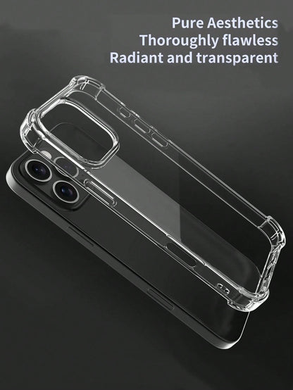 3PCS Value Pack, Minimalist Transparent Large Hole Phone Case With 4-Corner Airbag Anti-Drop, Compatible With IPhone 17/17pro/17promax/IPhone11/12/13/14/15/16/16promax/13pro/14pro/15pro, Comfortable S