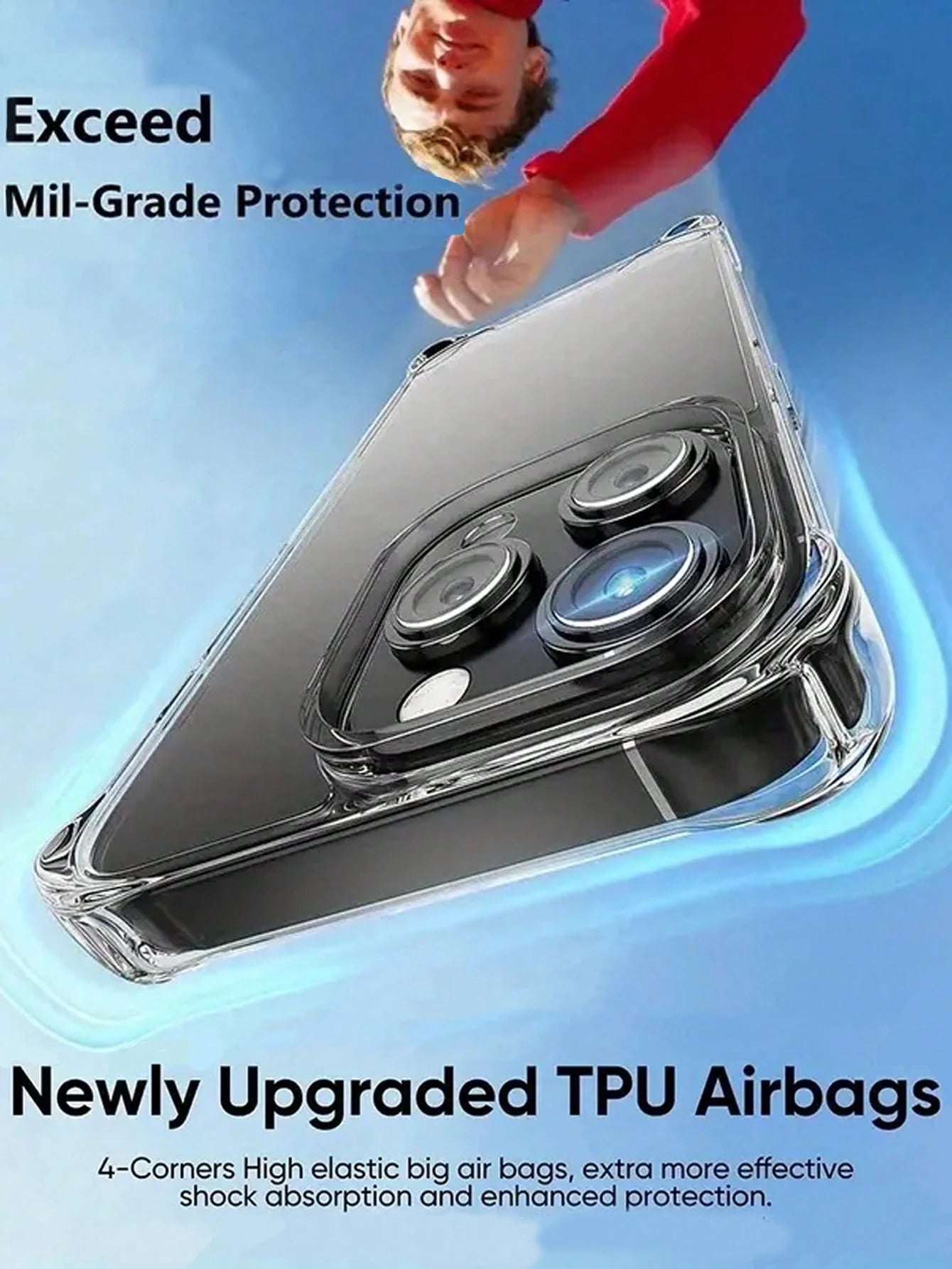 3PCS Value Pack, Minimalist Transparent Large Hole Phone Case With 4-Corner Airbag Anti-Drop, Compatible With IPhone 17/17pro/17promax/IPhone11/12/13/14/15/16/16promax/13pro/14pro/15pro, Comfortable S
