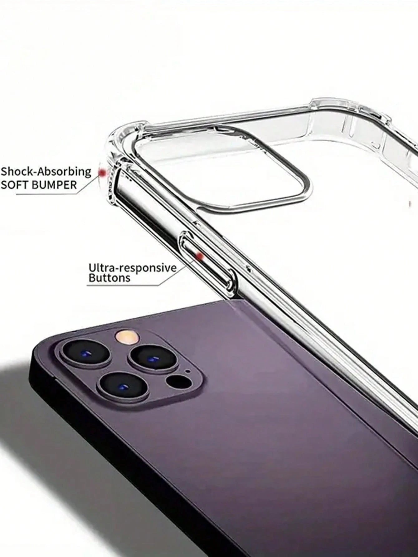 3PCS Value Pack, Minimalist Transparent Large Hole Phone Case With 4-Corner Airbag Anti-Drop, Compatible With IPhone 17/17pro/17promax/IPhone11/12/13/14/15/16/16promax/13pro/14pro/15pro, Comfortable S