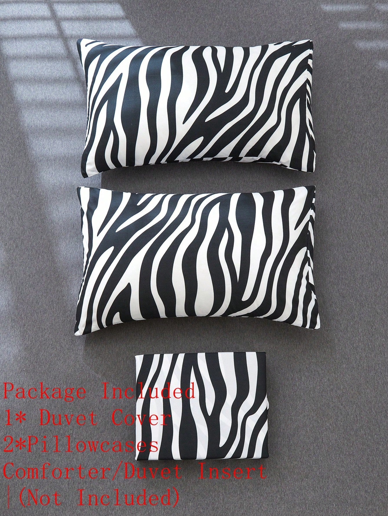 3pcs Zebra Print Duvet Cover Set (Duvet Insert Not Included), Breathable & Super Soft, Suitable For All Seasons (1pc Duvet Cover + 2pcs Pillowcases, Pillow Insert Not Included), Soft Dual-Color Design