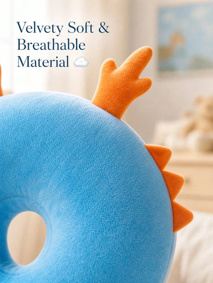 3rd Generation Upgraded: Baby Head Protection Backpack- Designed With White Edelweiss Dragon And Ocean Blue Dragon Patterns. This Anti-Fall Cushion Is Very Suitable For Toddlers Who Are Learning To W