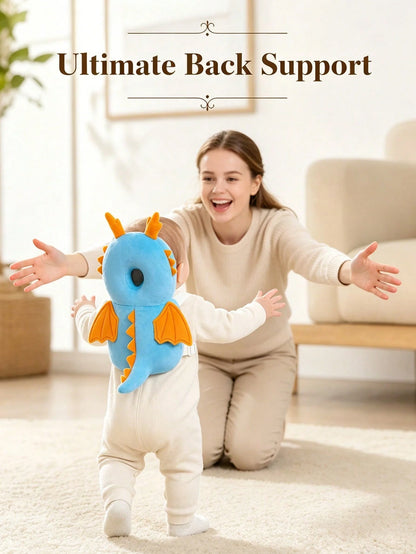 3rd Generation Upgraded: Baby Head Protection Backpack- Designed With White Edelweiss Dragon And Ocean Blue Dragon Patterns. This Anti-Fall Cushion Is Very Suitable For Toddlers Who Are Learning To W