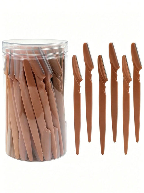 4/6/12/24/30pcs Bottled Eyebrow Razor Set With Storage Box, Facial Trimming Blades And Razors, Suitable For Face And Body Hair Removal, Essential Hairdressing Product And Accessory For Barbershop, Bea