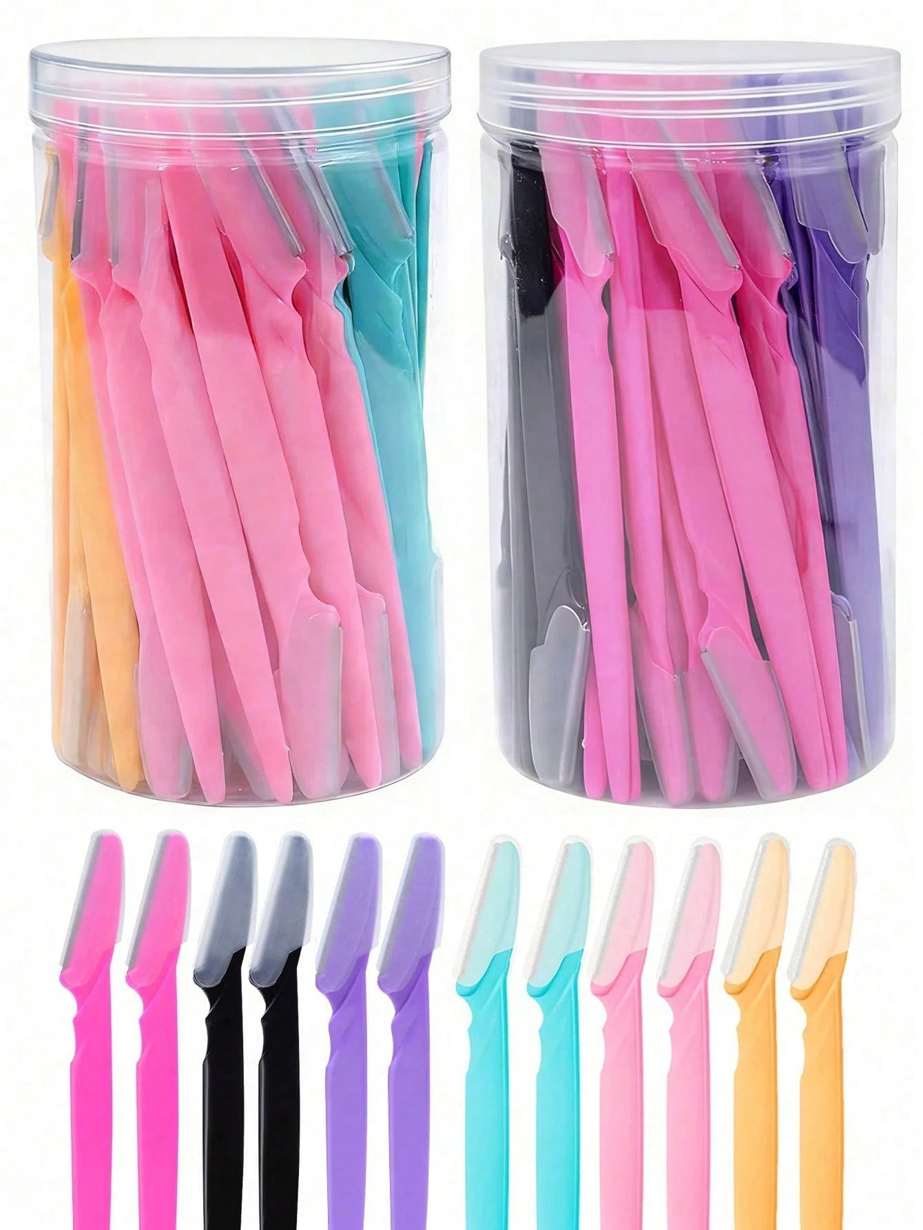 4/6/12/24/30pcs Bottled Eyebrow Razor Set With Storage Box, Facial Trimming Blades And Razors, Suitable For Face And Body Hair Removal, Essential Hairdressing Product And Accessory For Barbershop, Bea