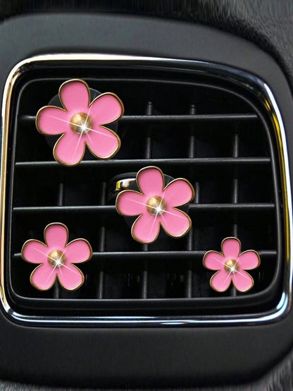 4/8/12pcs Alloy Mini Daisy Clips, Car Air Vent Fragrance Decor, Auto Interior Accessories