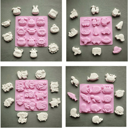 4 Sets Of Pink Animal Silicone Molds, Suitable For Making Sculptures, Soaps, Candles, Jewelry, DIY Crafts, And Home Decoration Items.