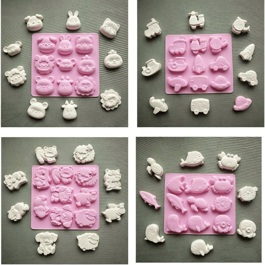 4 Sets Of Pink Animal Silicone Molds, Suitable For Making Sculptures, Soaps, Candles, Jewelry, DIY Crafts, And Home Decoration Items.
