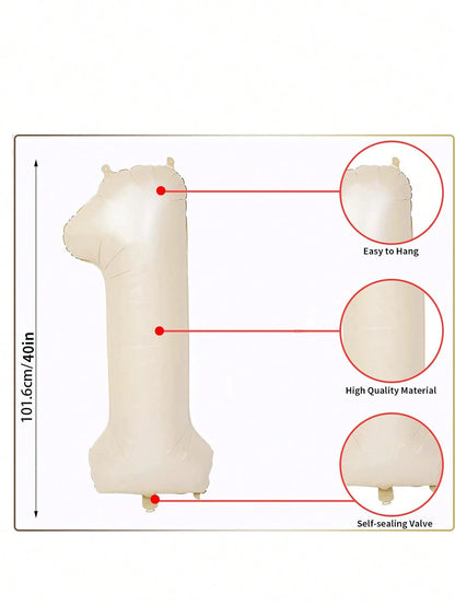 40 Inch Beige Balloon, Suitable For 1st Birthday Decoration, Boy Girl Party Anniversary Supplies, Baby Shower