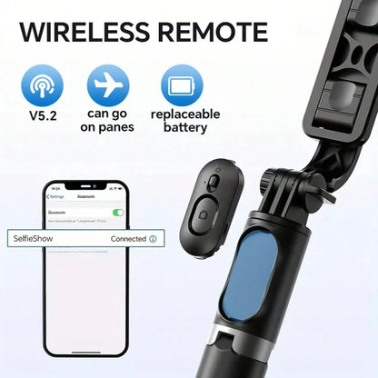 40-Inch Retractable Selfie Stick – Professional Floor Tripod For Live Streaming, With Wireless Remote, 360° Rotation, Stable Anti-Shake Design. Ideal For Travel Vlogs & Outdoor Live Streaming. Compati