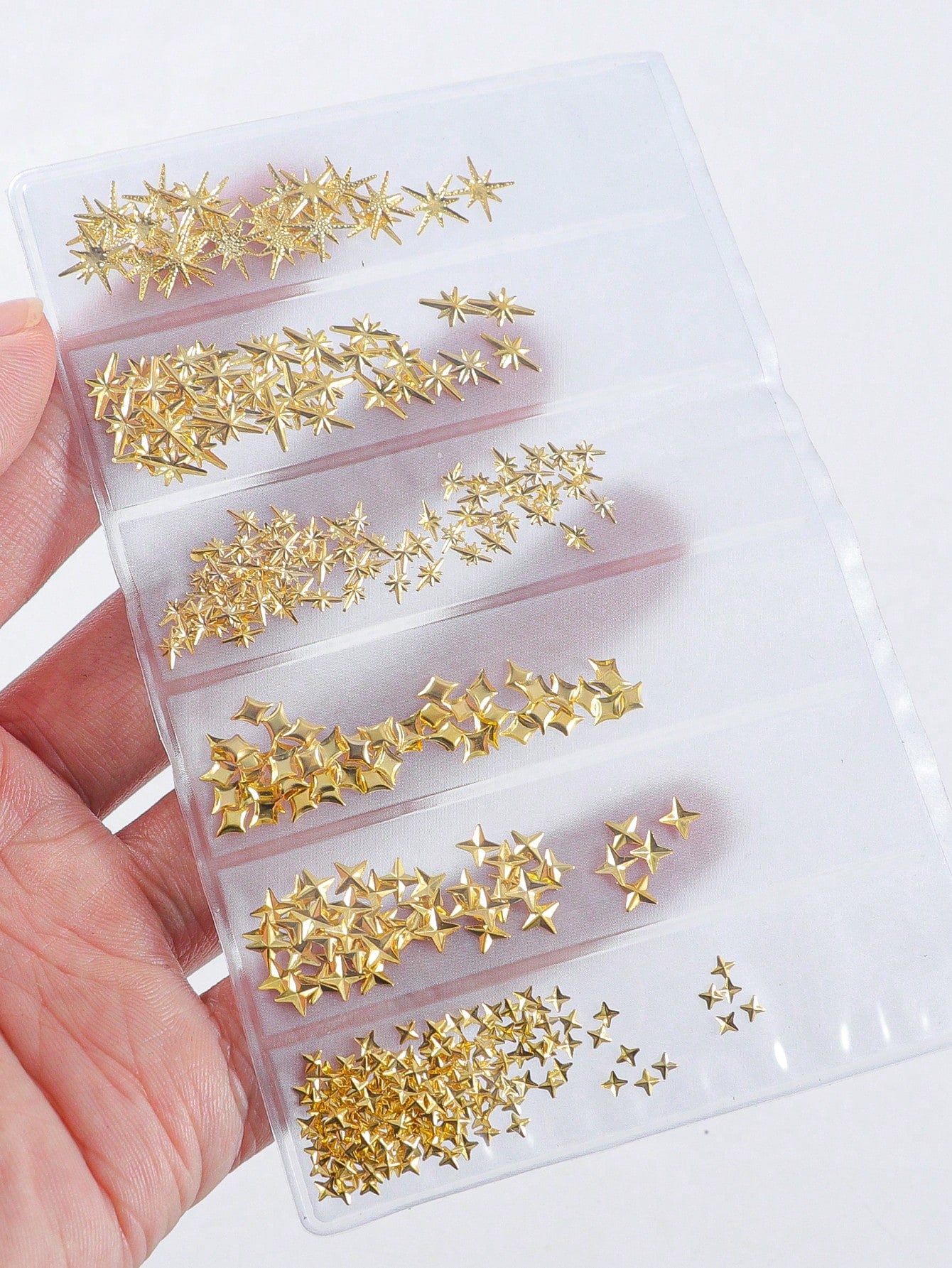 400Pcs 3D Star Nail Art Charms Set Golden&Silver Star Hexagram Rivets Studs For Diy Manicure 3D Metal Nail Decorations For Women Nail Tip Accessories Nail Supplies Nails Nail Gems