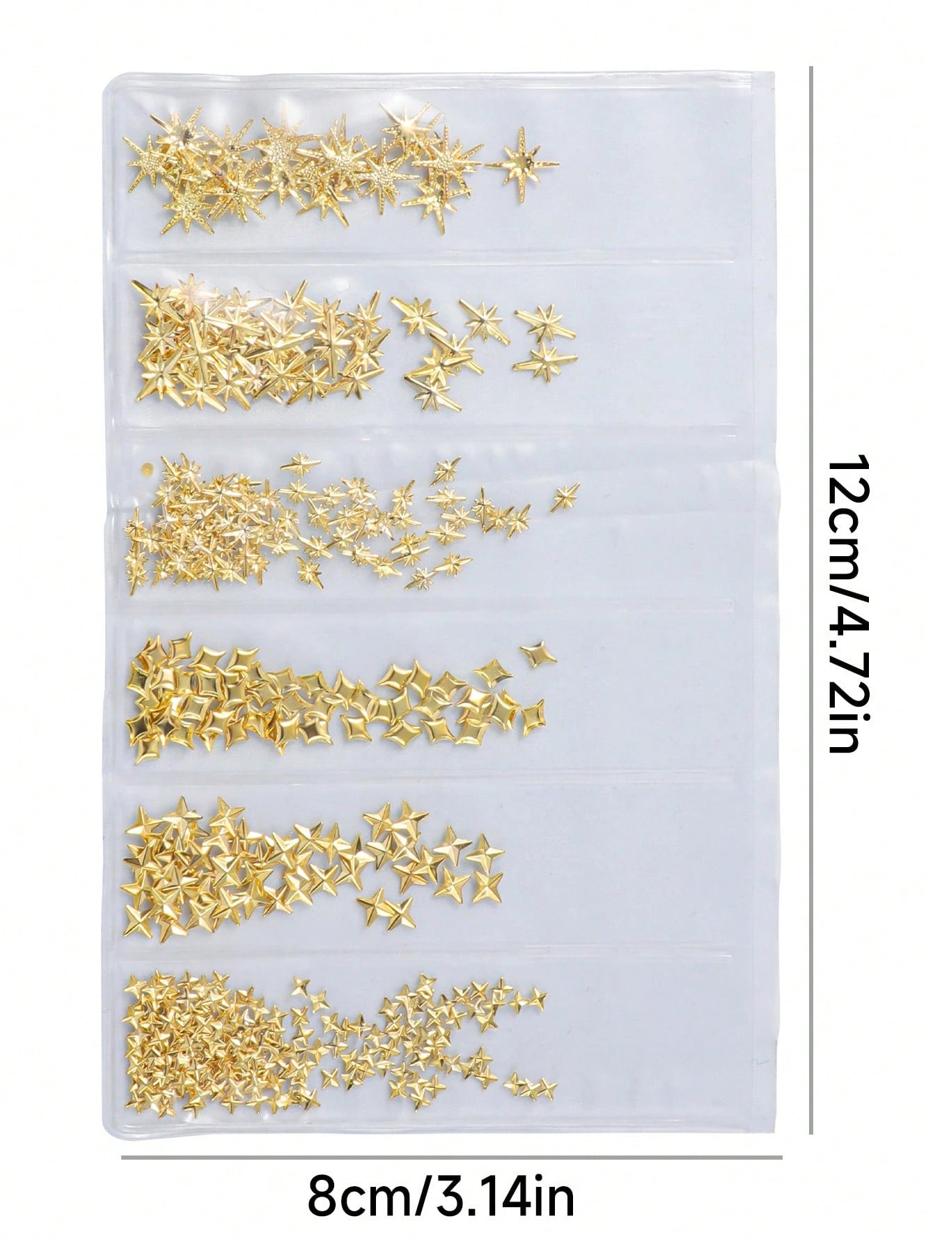 400Pcs 3D Star Nail Art Charms Set Golden&Silver Star Hexagram Rivets Studs For Diy Manicure 3D Metal Nail Decorations For Women Nail Tip Accessories Nail Supplies Nails Nail Gems