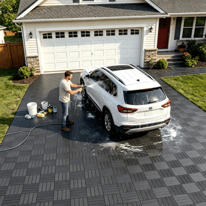 44 Pack 12"X12" Interlocking Deck Tiles, Snap Together DIY Outdoor Flooring, Modular Plastic Patio Floor Tiles For Balcony, Terrace, Backyard, Poolside & Garden Spaces