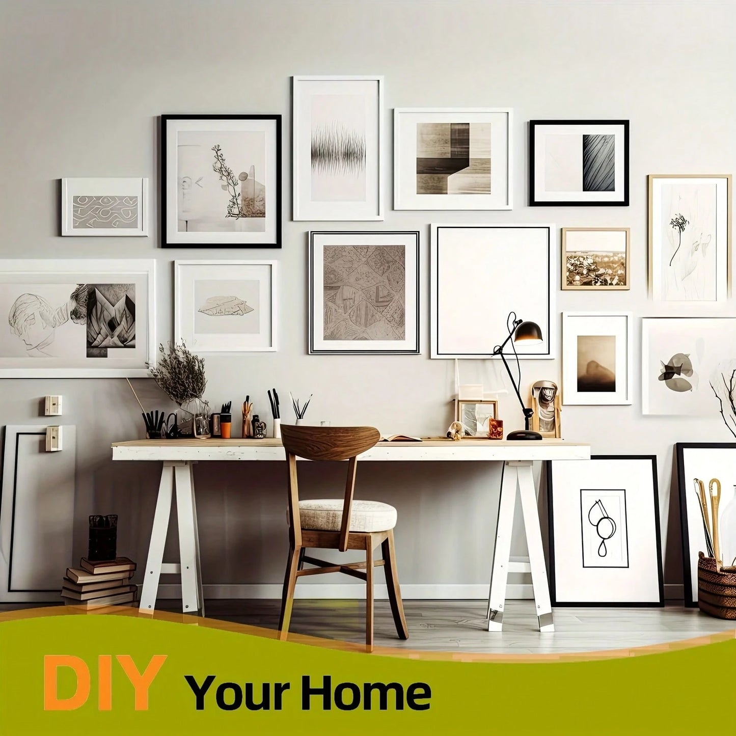 48-Pack Large Picture Hanging Strips- No-Tool Damage-Free Wall Hooks, Strong Adhesive White Tape For Home & Office Decor, Easy Installation On Smooth Surfaces, Toolfree Hanging| Refined Design| Nor