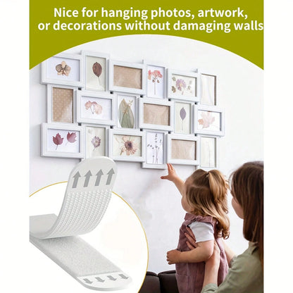 48-Pack Large Picture Hanging Strips- No-Tool Damage-Free Wall Hooks, Strong Adhesive White Tape For Home & Office Decor, Easy Installation On Smooth Surfaces, Toolfree Hanging| Refined Design| Nor