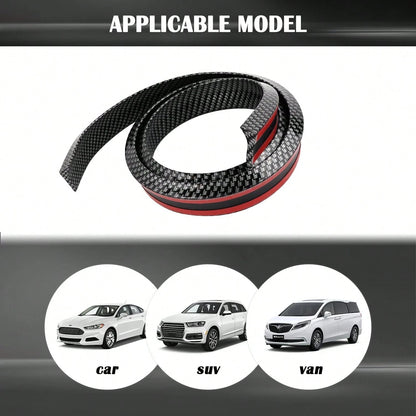 49Ft Car Rear Spoiler- 3D Glossy Roof Spoiler Trunk Spoiler Lip Car Exterior Accessories- Punch-Free Installation- Universal Side Skirt Tail Fin Spoilers For Cars Trucks SUVs (Carbon Fiber)