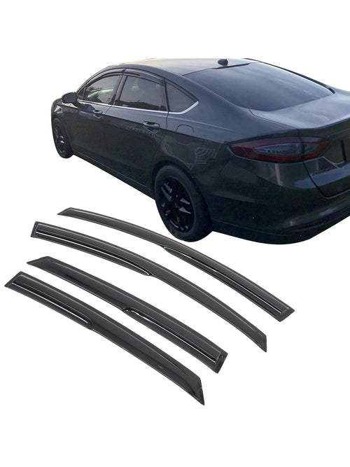 4PC Set Window Visors For 2013-2018 Fords' Fusion Window Rain Guards Smoked Aero JDM Wind Deflectors Stick On Sun Rain Wind Window Guards, A Useful Upgrade For The Valentine Season