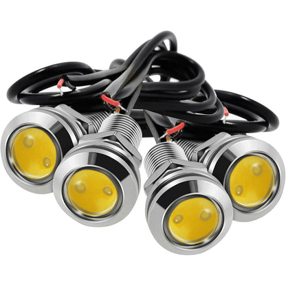 4pcs 18mm DC 12V Eagle Eye COB LED Car Fog Lights, Daytime Running Lights, Reverse Lights, Rock Lights, Small Bulbs Suitable For Cars And Motorcycles
