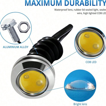 4pcs 18mm DC 12V Eagle Eye COB LED Car Fog Lights, Daytime Running Lights, Reverse Lights, Rock Lights, Small Bulbs Suitable For Cars And Motorcycles