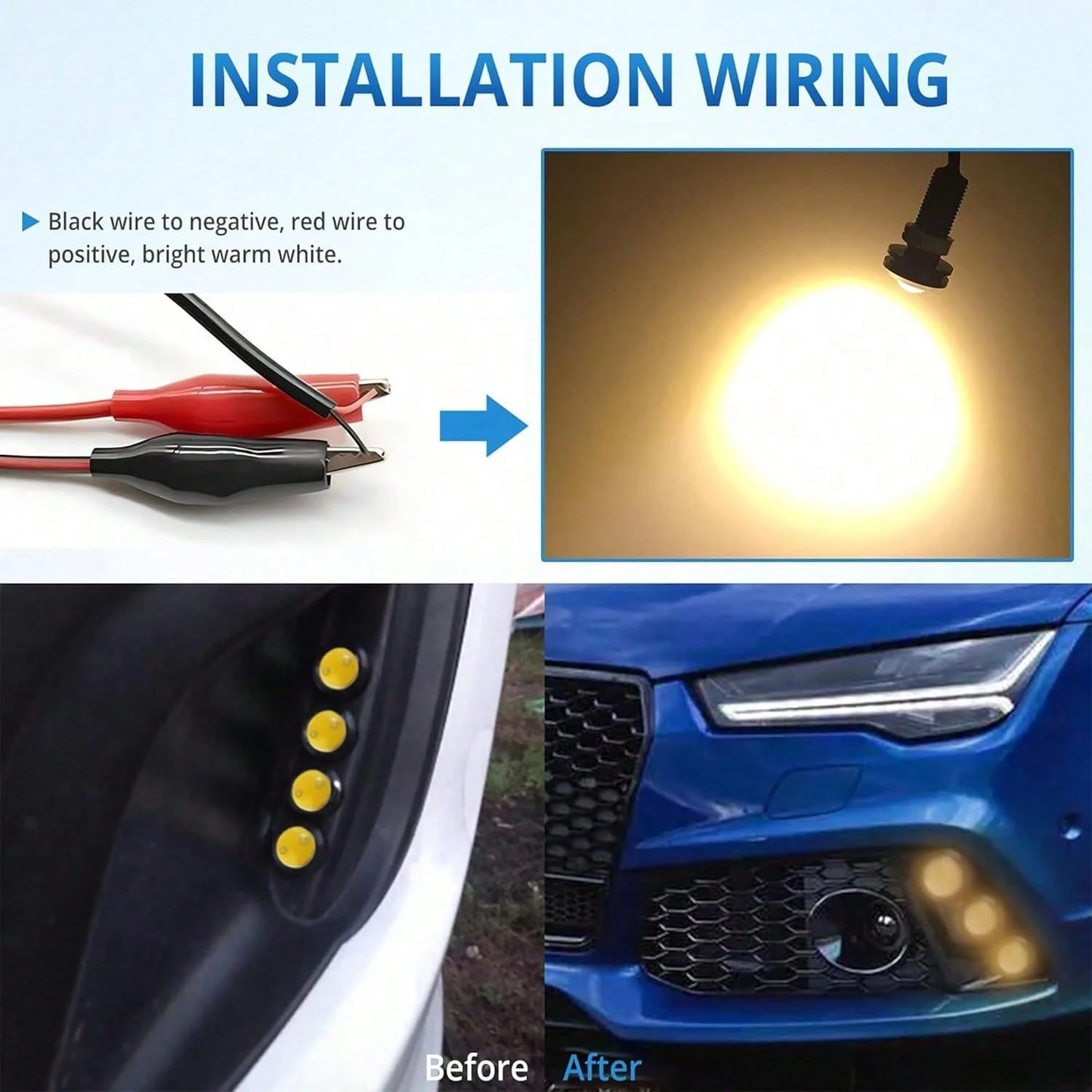 4pcs 18mm DC 12V Eagle Eye COB LED Car Fog Lights, Daytime Running Lights, Reverse Lights, Rock Lights, Small Bulbs Suitable For Cars And Motorcycles