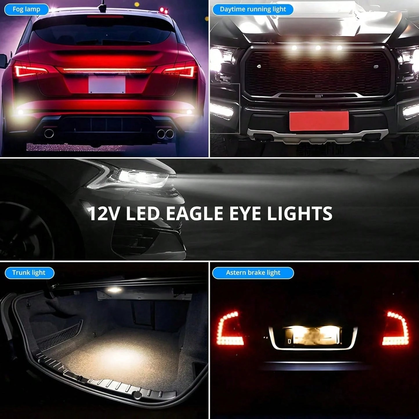 4pcs 18mm DC 12V Eagle Eye COB LED Car Fog Lights, Daytime Running Lights, Reverse Lights, Rock Lights, Small Bulbs Suitable For Cars And Motorcycles