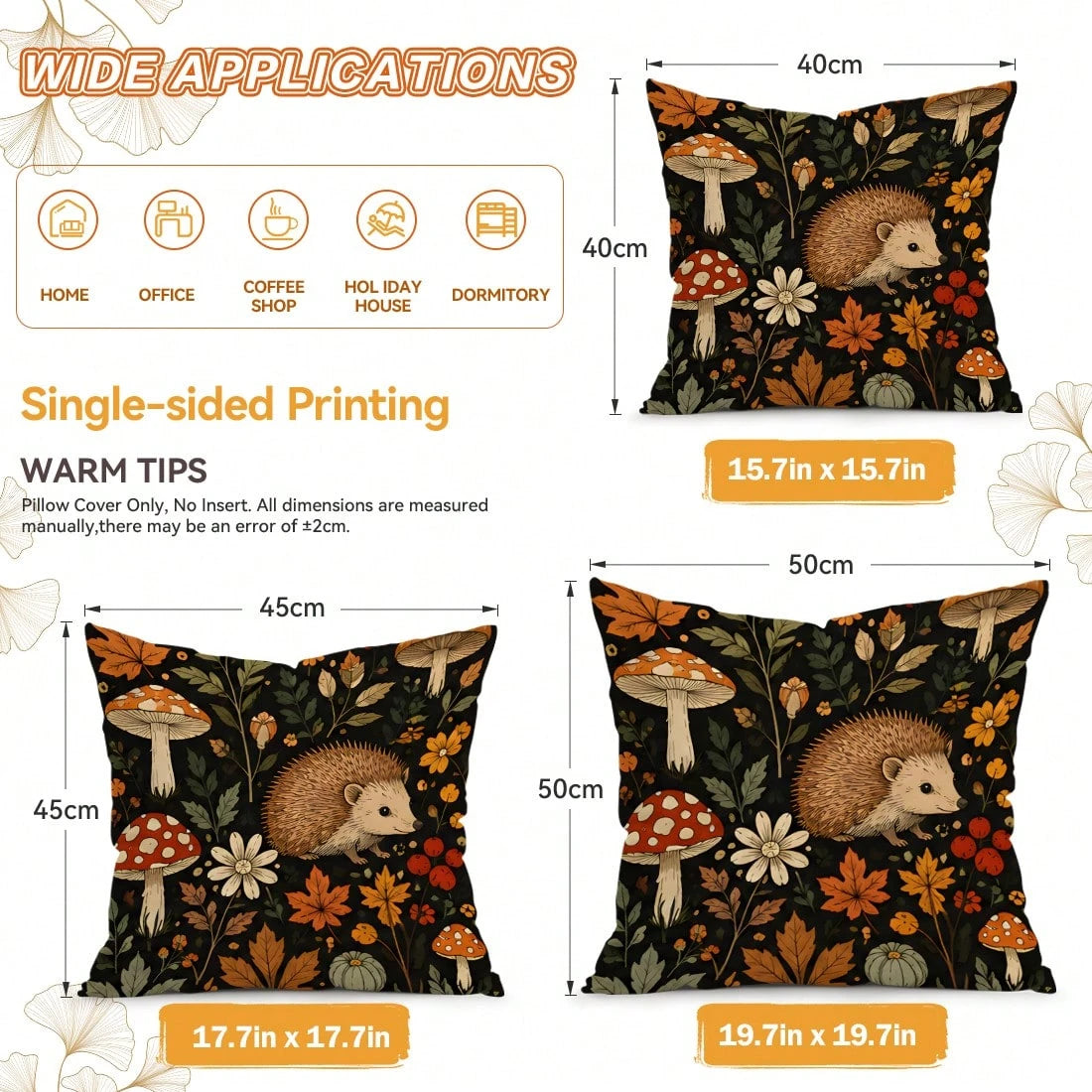 4pcs/1pc Dark Forest Animal Pattern Pillow Covers, Single-Sided Printed Pillow Covers, Suitable For Living Room, Bedroom, Home Decor, All Season Pillow Covers