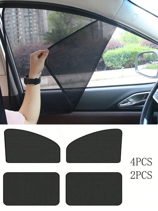 4pcs/2pcs Car Window Sunshade- 100% Blackout Car Window Curtain- Magnetic Side Window Sunshade, Keeping The Car Cooler, Suitable For Napping, Changing Clothes, Camping, And Working
