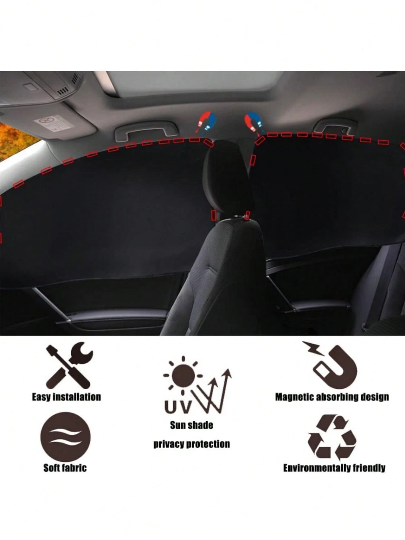4pcs/2pcs Car Window Sunshade- 100% Blackout Car Window Curtain- Magnetic Side Window Sunshade, Keeping The Car Cooler, Suitable For Napping, Changing Clothes, Camping, And Working