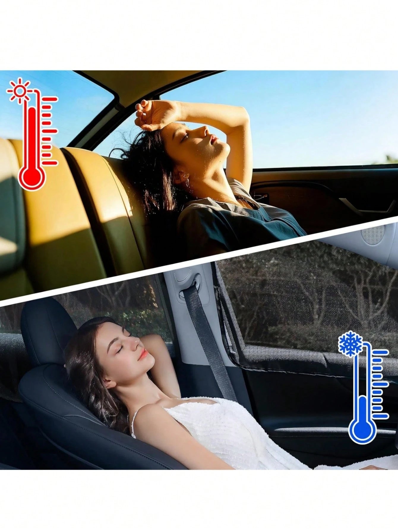 4pcs/2pcs Car Window Sunshade- 100% Blackout Car Window Curtain- Magnetic Side Window Sunshade, Keeping The Car Cooler, Suitable For Napping, Changing Clothes, Camping, And Working