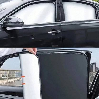 4pcs/2pcs Magnetic Car Window Sunshade- Titanium Silver Side Curtain, Suitable For SUV/Sedan, Front And Rear Privacy Curtain