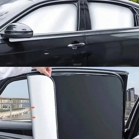 4pcs/2pcs Magnetic Car Window Sunshade- Titanium Silver Side Curtain, Suitable For SUV/Sedan, Front And Rear Privacy Curtain