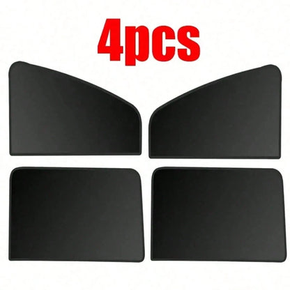 4pcs/2pcs Magnetic Car Window Sunshade- Titanium Silver Side Curtain, Suitable For SUV/Sedan, Front And Rear Privacy Curtain
