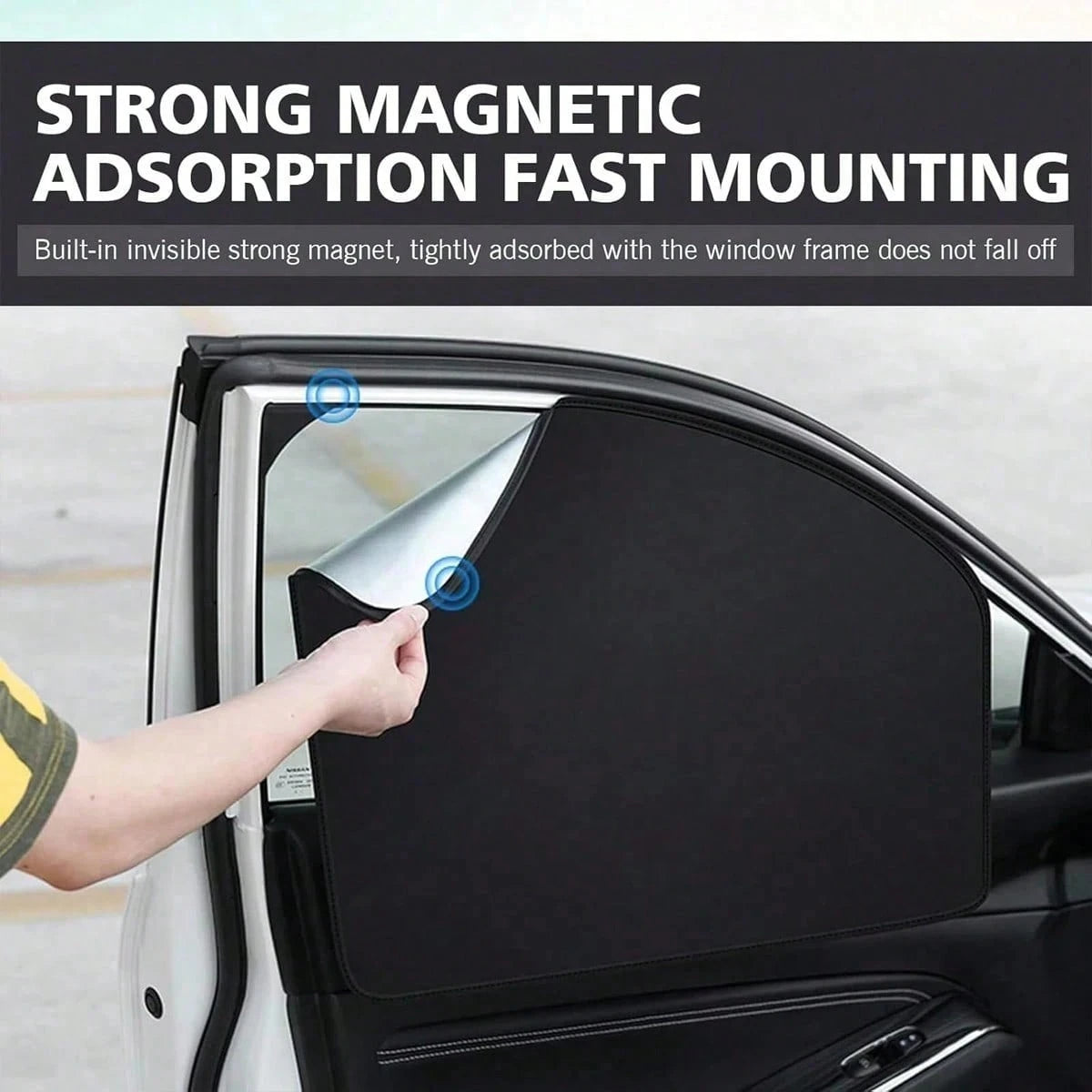 4pcs/2pcs Magnetic Car Window Sunshade- Titanium Silver Side Curtain, Suitable For SUV/Sedan, Front And Rear Privacy Curtain