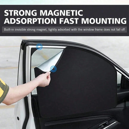 4pcs/2pcs Magnetic Car Window Sunshade- Titanium Silver Side Curtain, Suitable For SUV/Sedan, Front And Rear Privacy Curtain