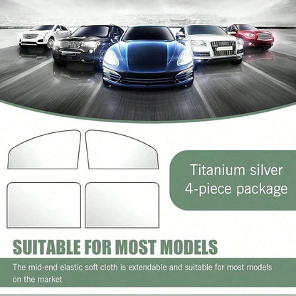 4pcs/2pcs Magnetic Car Window Sunshade- Titanium Silver Side Curtain, Suitable For SUV/Sedan, Front And Rear Privacy Curtain