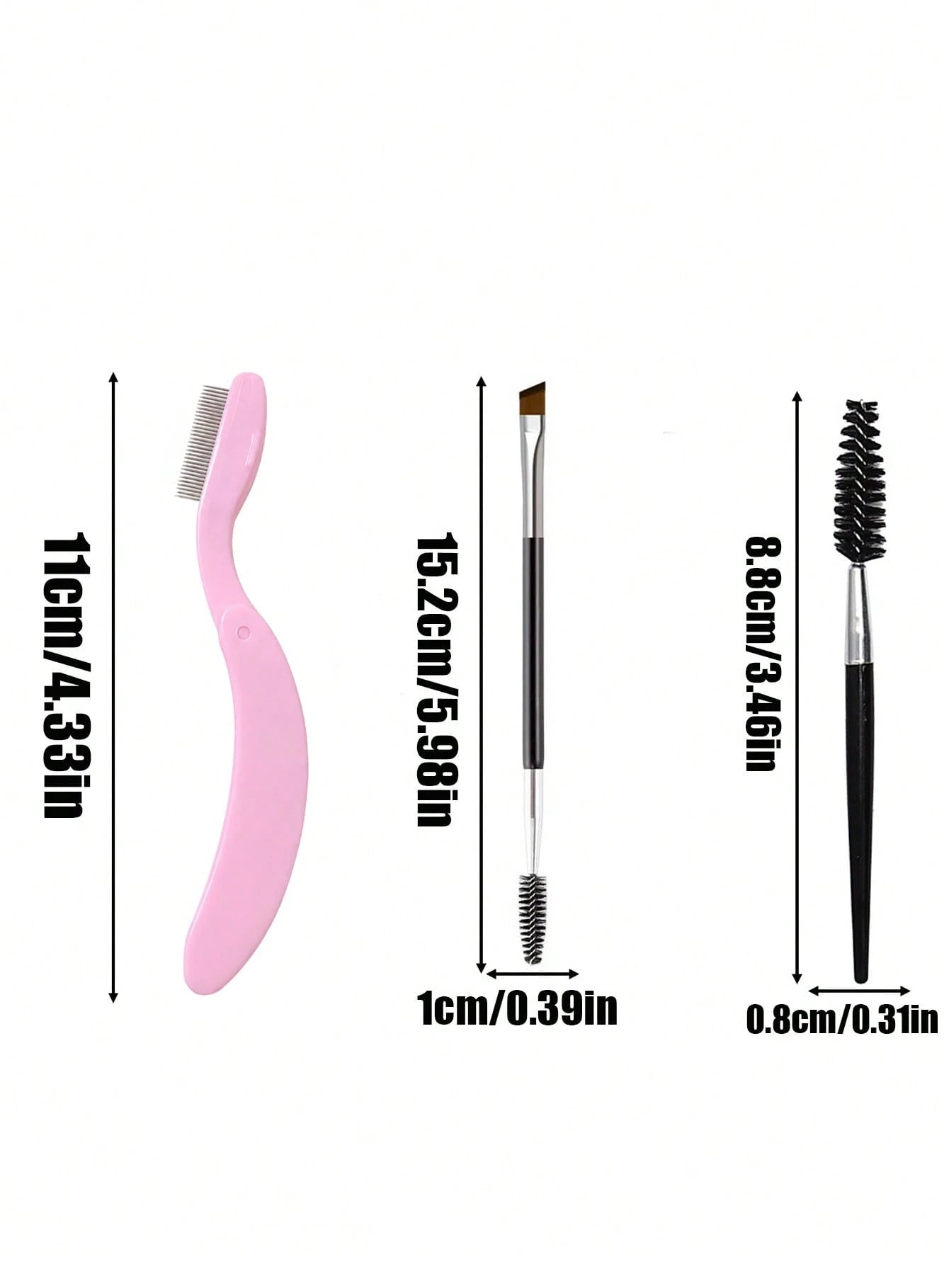 4pcs/3pcs/1pc Double-Ended Foldable Eyebrow Brush, Portable Mini Eyelash & Eyebrow Grooming Tool, Eyebrow Comb For Shaping Without Eye Irritation, Foldable Brow Comb Compact & Easy To Store, Portable