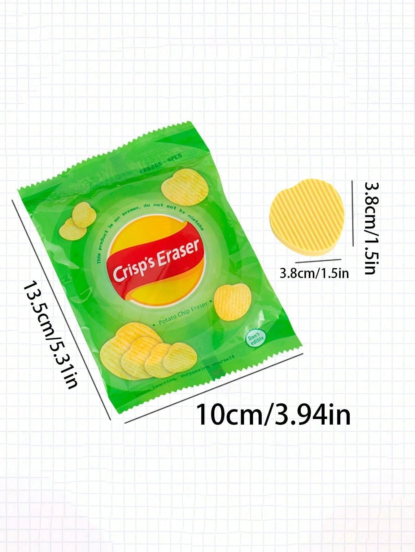 4pcs/8pcs/12pcs Potato Chip Shaped Eraser Set, Creative Stationery Series, Stress Relief Desk Accessories, Fun Eraser Tools, Essential For Learning And Organizing, Fun Eraser Tools, Office Stress Reli