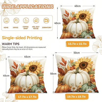 4pcs Autumn Vintage Harvest Pattern Pillow Covers, Single-Sided Printed Pillow Cases, Suitable For Living Room Bedroom Home Decor, All-Season Pillow Covers