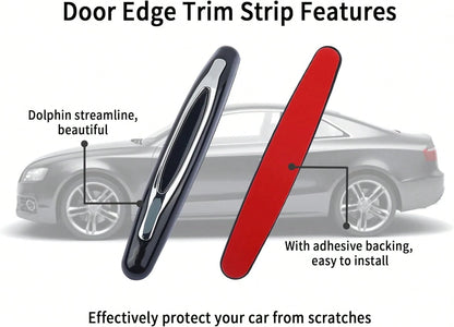 4PCS Car Door Edge Guards,Anti-Scratch Car Door Protector Trim Strip With Self Adhesive For Car Decor,Universal Exterior Car Accessories Door Guards For Cars Trucks SUVs (Black)