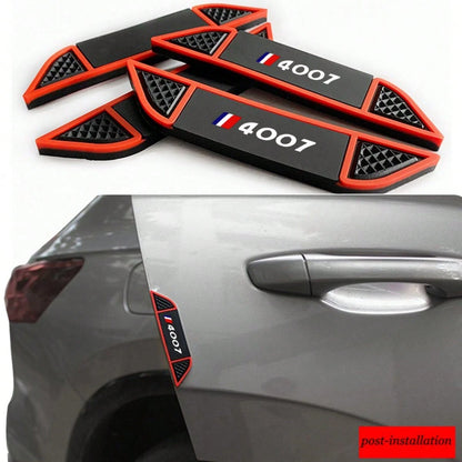 4pcs Car Logo Door Scratch Protector Strips, Easy Installation With Adhesive Backing, Door Edge Protection Strips, Decorative Plastic Protective Strips, Anti-Scratch Anti-Collision Strips, Suitable Fo