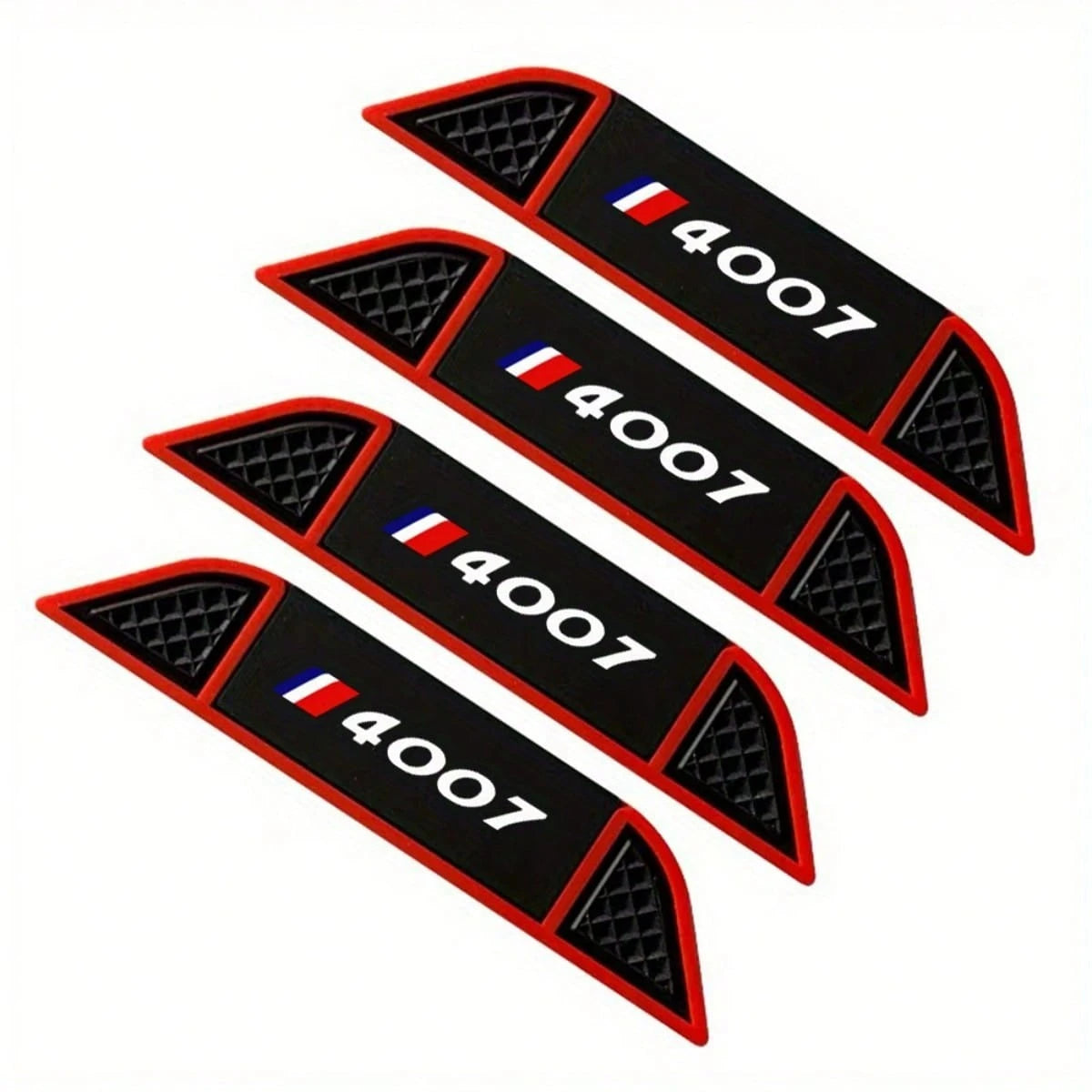 4pcs Car Logo Door Scratch Protector Strips, Easy Installation With Adhesive Backing, Door Edge Protection Strips, Decorative Plastic Protective Strips, Anti-Scratch Anti-Collision Strips, Suitable Fo