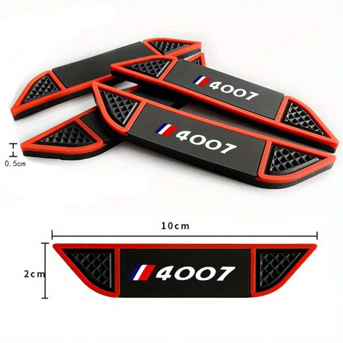 4pcs Car Logo Door Scratch Protector Strips, Easy Installation With Adhesive Backing, Door Edge Protection Strips, Decorative Plastic Protective Strips, Anti-Scratch Anti-Collision Strips, Suitable Fo