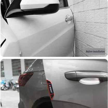 4pcs Car Logo Door Scratch Protector Strips, Easy Installation With Adhesive Backing, Door Edge Protection Strips, Decorative Plastic Protective Strips, Anti-Scratch Anti-Collision Strips, Suitable Fo