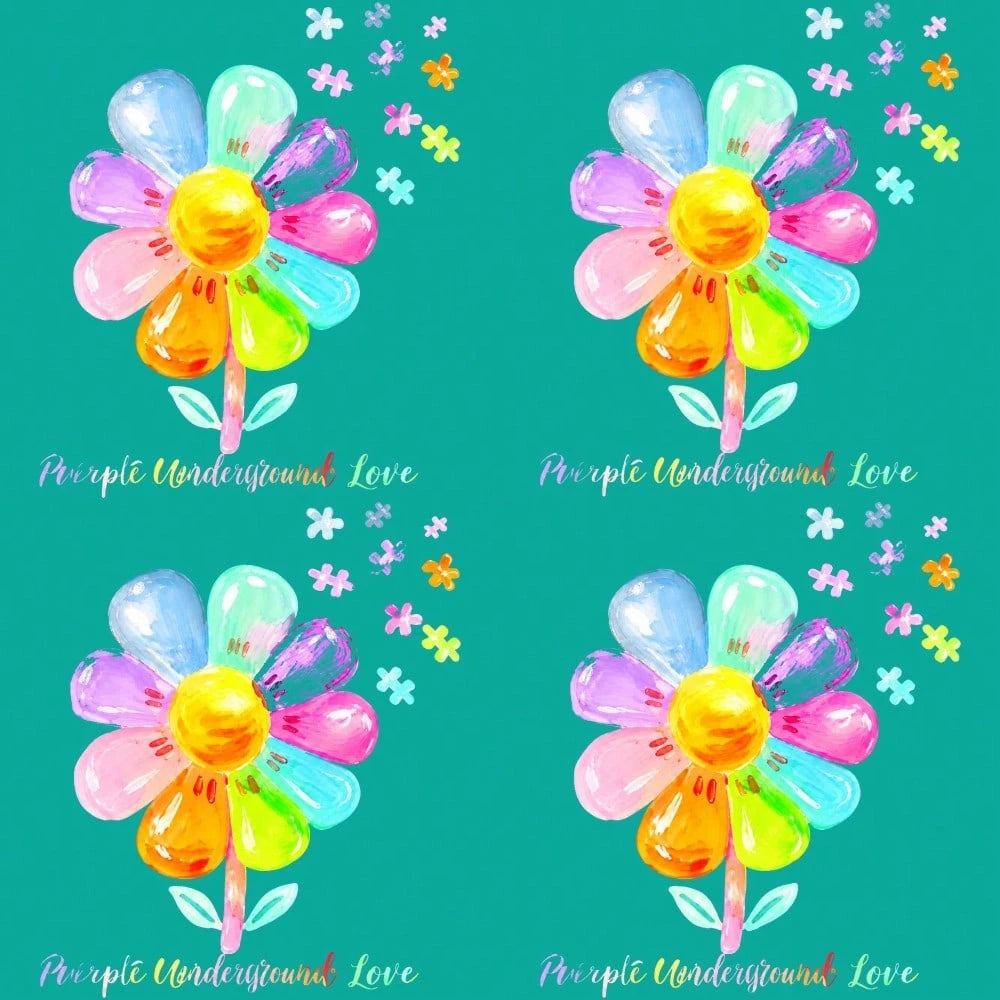 4pcs Car Stickers And Decals, Automotive Decals, Suitable For Rear Windshield, Fuel Tank Cap, And Car Doors, Colorful Flower Balloons On Teal Background With Text, Car Accessories Window Decals Vinyl