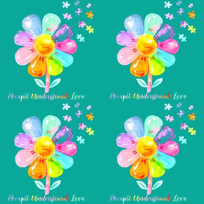 4pcs Car Stickers And Decals, Automotive Decals, Suitable For Rear Windshield, Fuel Tank Cap, And Car Doors, Colorful Flower Balloons On Teal Background With Text, Car Accessories Window Decals Vinyl