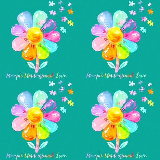 4pcs Car Stickers And Decals, Automotive Decals, Suitable For Rear Windshield, Fuel Tank Cap, And Car Doors, Colorful Flower Balloons On Teal Background With Text, Car Accessories Window Decals Vinyl