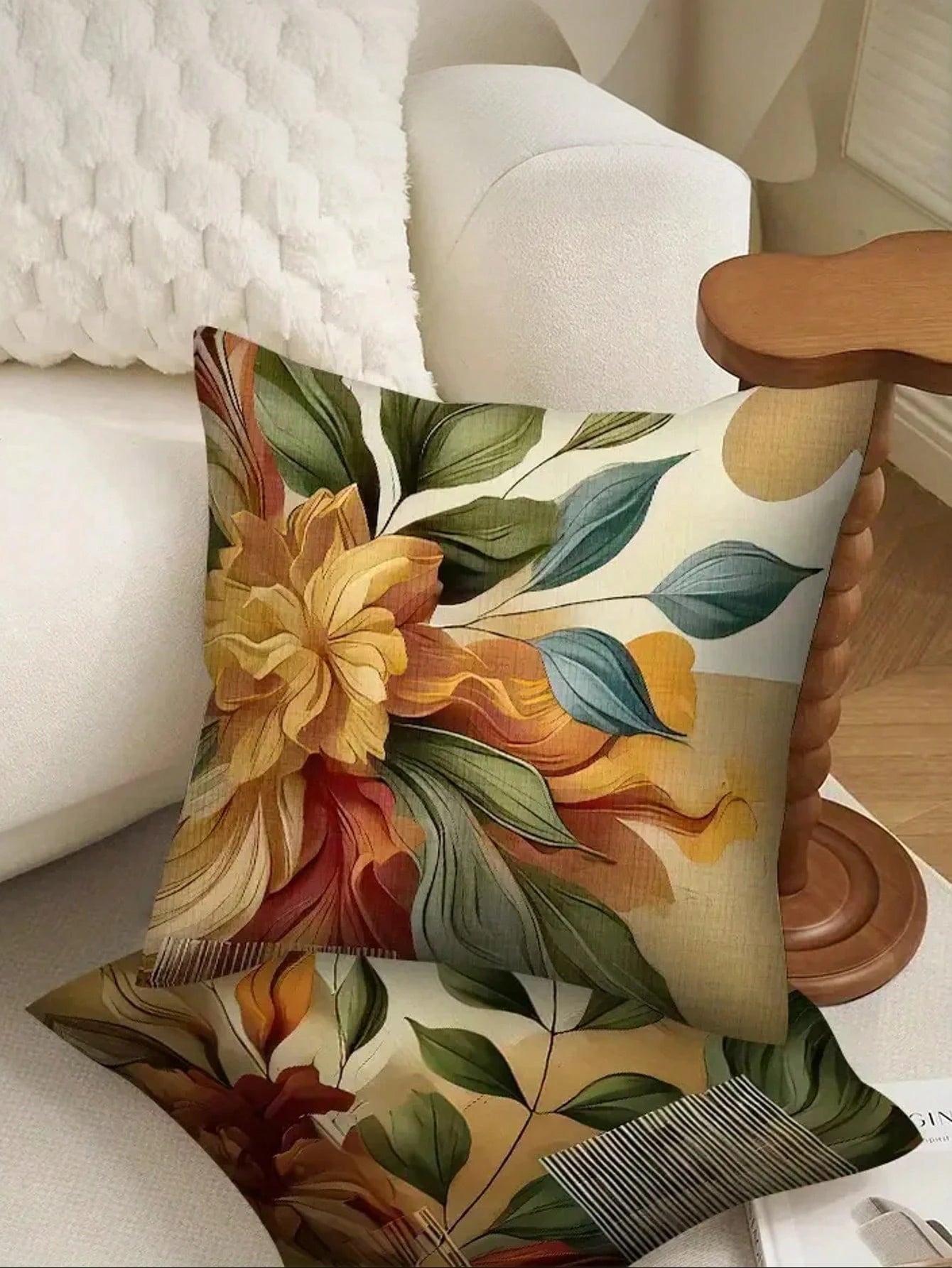 4pcs Floral Pattern Throw Pillow Covers, Mixed Color Design, Retro Style, Polyester Fabric, Zipper Closure, Machine Washable, Soft & Comfortable, Suitable For Decorating Living Room, Bedroom, Sofa, Au