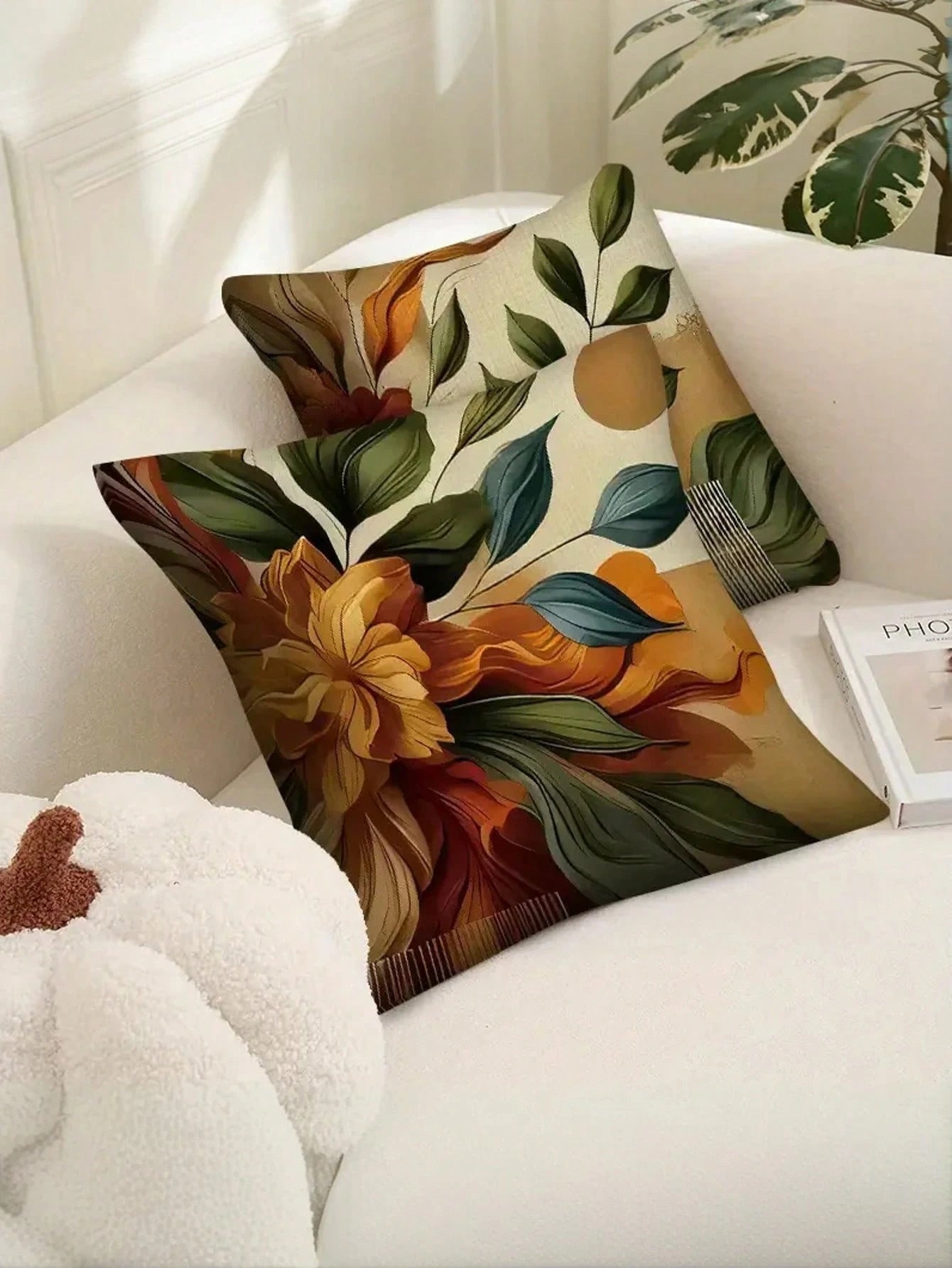 4pcs Floral Pattern Throw Pillow Covers, Mixed Color Design, Retro Style, Polyester Fabric, Zipper Closure, Machine Washable, Soft & Comfortable, Suitable For Decorating Living Room, Bedroom, Sofa, Au