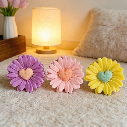 4pcs Floral Silicone Molds- Realistic Daisy Flowers With Layered Petals And Center- For Candles, Soaps, Resins, Polymer Clay, Gypsum Crafts- Reusable Molds For DIY Floral Arrangements, Weddings, Bi