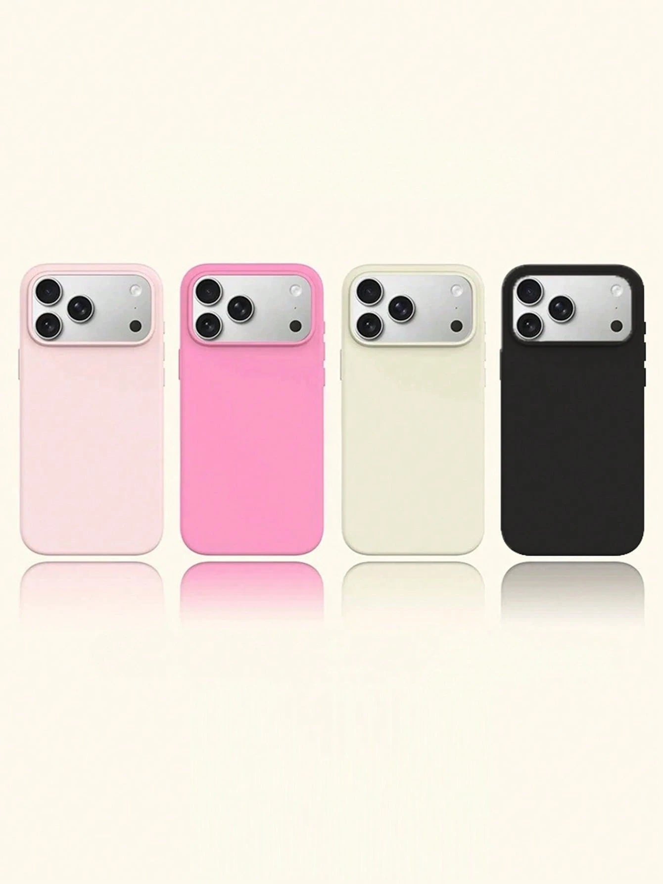 4pcs Phone Case Set, Black + Pink + Rose Red + White, Dopamine Matte 4pcs Phone Case Set Compatible With 17 Pro Max/17 Pro/17/16 Pro Max/16/16 Pro/16 Plus/15/15 Pro Max/15 Pro/15 Plus/11/12/13/14 Pro